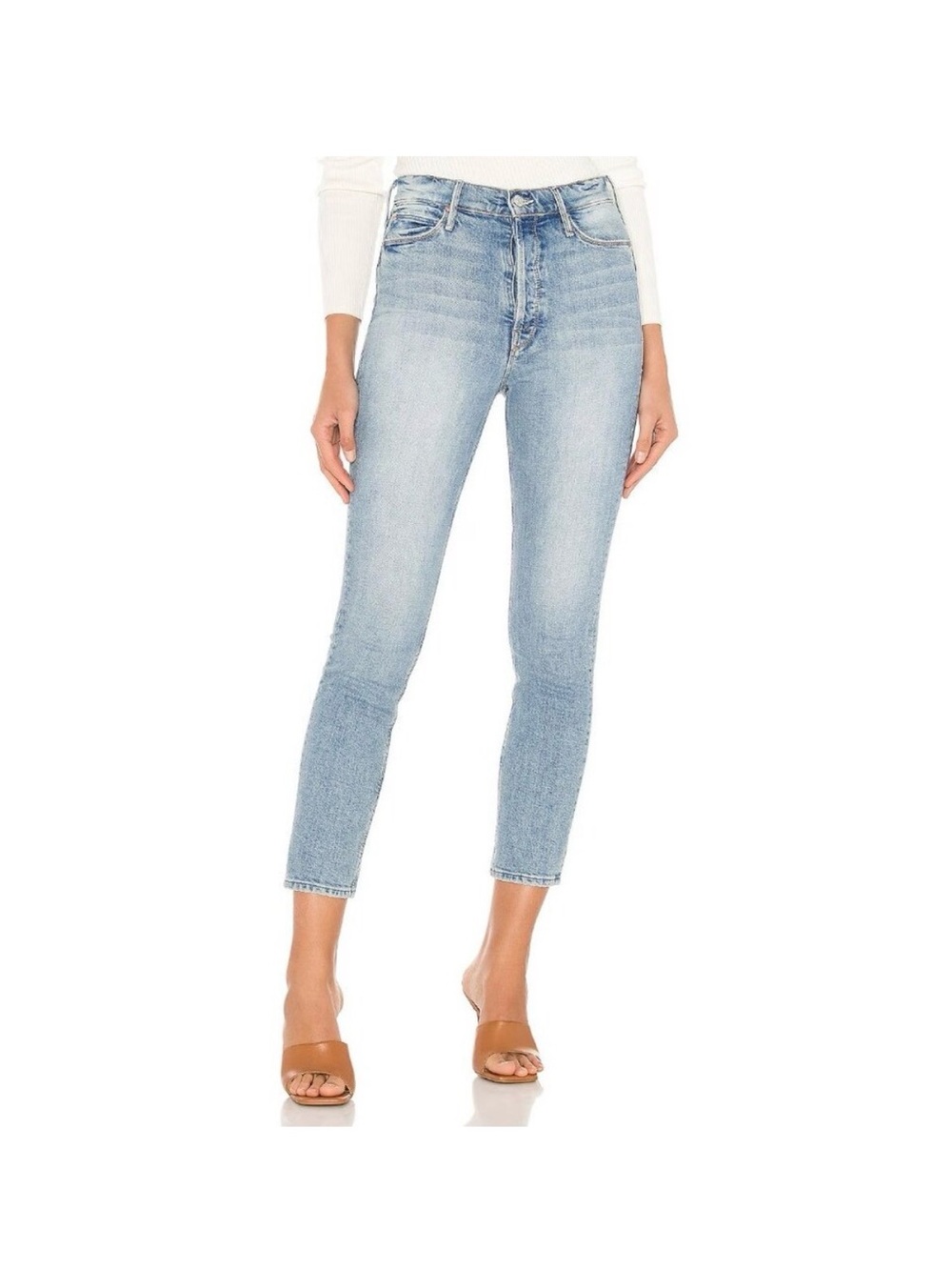 NWT Mother The Button Fly Dazzler Ankle in I Confess High Rise Straight Jeans 26